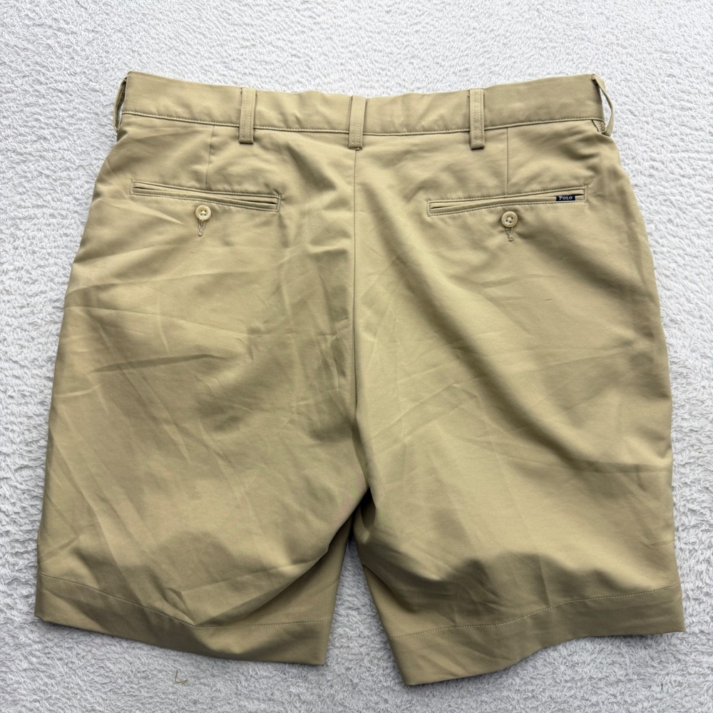 Polo Ralph Lauren Mens 34 Khaki Tan Polyester Performance Golf Chino Shorts - Picture 7 of 8